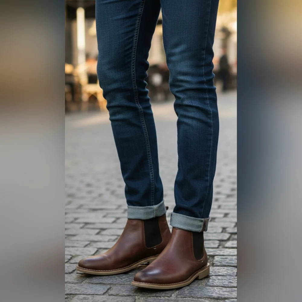 Kenneth Cole Reaction  Mens Brown Casual Dress Boots 9.5